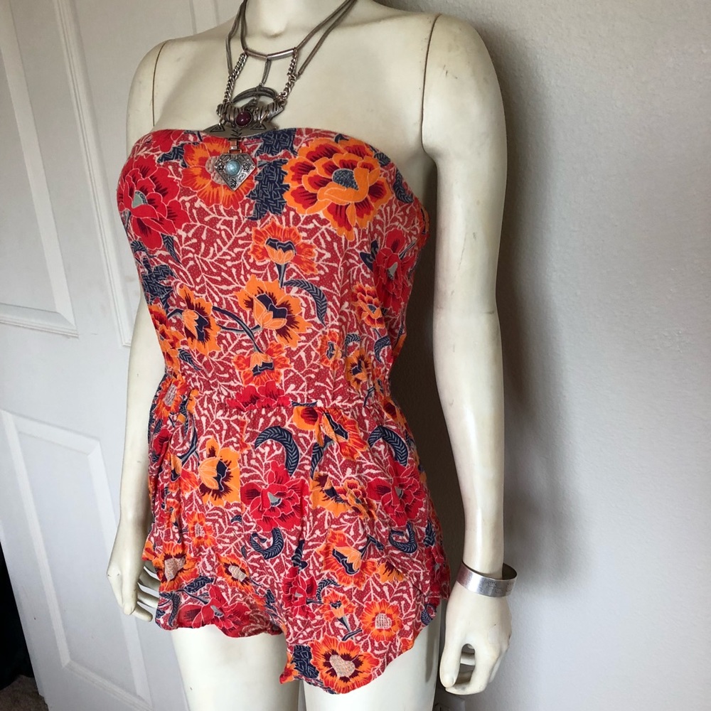 Tropical print billabong romper